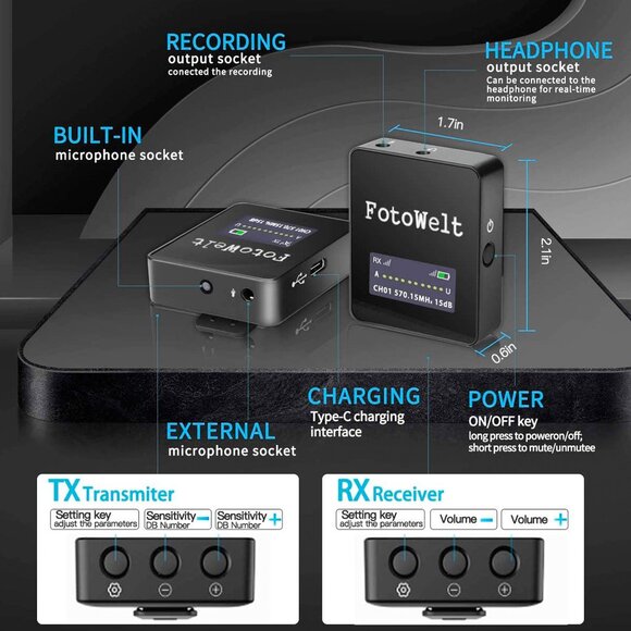 FotoWelt AIR ~ Wireless Microphone System ~ NWOT ~ Excellent - Picture 8 of 10